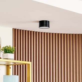 LED spot Nivoria, 11 x 7 cm, zwart, metaal