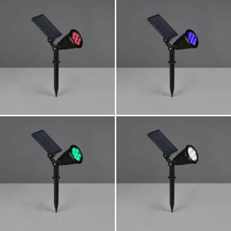 LED-spot op zonne-energie Festival, mat zwart, RGB, sensor zwart mat