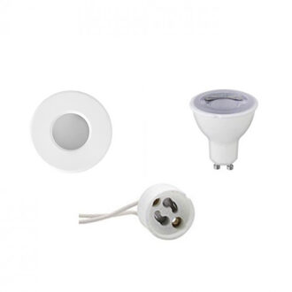 LED Spot Set - Aigi - GU10 Fitting - Waterdicht IP65 - Dimbaar - Inbouw Rond - Mat Wit - 6W - Helder/Koud Wit 6400K