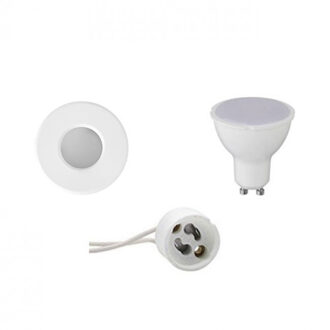 LED Spot Set - Aigi - GU10 Fitting - Waterdicht IP65 - Inbouw Rond - Mat Wit - 4W - Natuurlijk Wit 4200K - Ø82mm