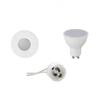 LED Spot Set - Aigi - GU10 Fitting - Waterdicht IP65 - Inbouw Rond - Mat Wit - 8W - Helder/Koud Wit 6400K - Ø82mm