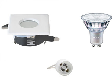 LED Spot Set - Aigi - GU10 Fitting - Waterdicht IP65 - Inbouw Vierkant - Mat Wit - 82mm - Philips - MASTER 927 36D VLE