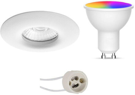 LED Spot Set GU10 - Facto - Smart LED - Wifi LED - Slimme LED - 5W - RGB+CCT - Aanpasbare Kleur - Dimbaar - Wit
