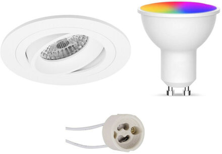LED Spot Set GU10 - Facto - Smart LED - Wifi LED - Slimme LED - 5W - RGB+CCT - Aanpasbare Kleur - Dimbaar - Wit