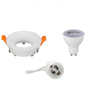 LED Spot Set - GU10 Fitting - Dimbaar - Inbouw Rond - Mat Wit - 6W - Helder/Koud Wit 6400K - Ø85mm