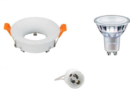 LED Spot Set - GU10 Fitting - Inbouw Rond - Mat Wit - Ø85mm - Philips - MASTER 927 36D VLE - 3.7W - Warm Wit 2200K-2700K