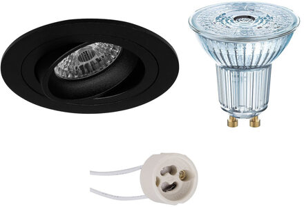 LED Spot Set - LEDVANCE Parathom PAR16 927 36D - Pragmi Alpin Pro - GU10 Fitting - Dimbaar - Inbouw Rond - Mat Zwart