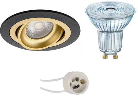 LED Spot Set - LEDVANCE Parathom PAR16 927 36D - Pragmi Alpin Pro - GU10 Fitting - Dimbaar - Inbouw Rond - Mat Zwart