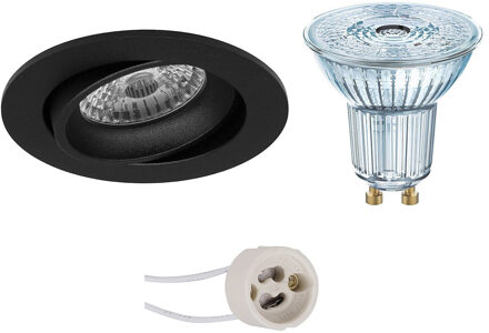 LED Spot Set - LEDVANCE Parathom PAR16 927 36D - Pragmi Delton Pro - GU10 Fitting - Dimbaar - Inbouw Rond - Mat Zwart