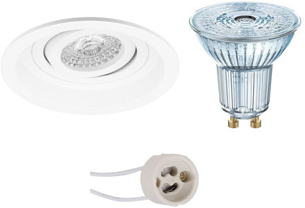 LED Spot Set - LEDVANCE Parathom PAR16 927 36D - Pragmi Domy Pro - GU10 Fitting - Dimbaar - Inbouw Rond - Mat Wit - 5.5W