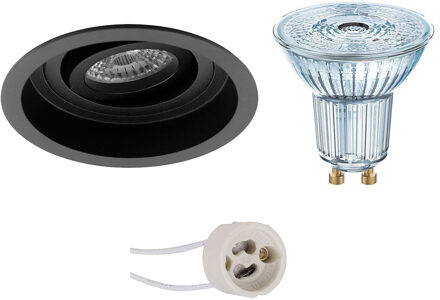 LED Spot Set - LEDVANCE Parathom PAR16 927 36D - Pragmi Domy Pro - GU10 Fitting - Dimbaar - Inbouw Rond - Mat Zwart