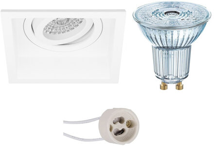 LED Spot Set - LEDVANCE Parathom PAR16 927 36D - Pragmi Domy Pro - GU10 Fitting - Dimbaar - Inbouw Vierkant - Mat Wit