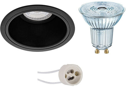 LED Spot Set - LEDVANCE Parathom PAR16 927 36D - Pragmi Minko Pro - GU10 Fitting - Dimbaar - Inbouw Rond - Mat Zwart