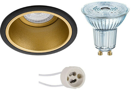 LED Spot Set - LEDVANCE Parathom PAR16 927 36D - Pragmi Minko Pro - GU10 Fitting - Dimbaar - Inbouw Rond - Mat Zwart