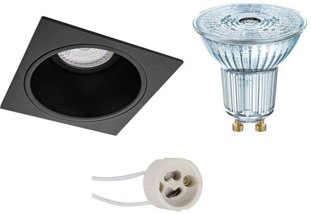 LED Spot Set - LEDVANCE Parathom PAR16 927 36D - Pragmi Minko Pro - GU10 Fitting - Dimbaar - Inbouw Vierkant - Mat Zwart