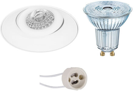 LED Spot Set - LEDVANCE Parathom PAR16 927 36D - Pragmi Nivas Pro - GU10 Fitting - Dimbaar - Inbouw Rond - Mat Wit