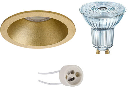 LED Spot Set - LEDVANCE Parathom PAR16 927 36D - Pragmi Pollon Pro - GU10 Fitting - Dimbaar - Inbouw Rond - Mat Goud - Goudkleurig