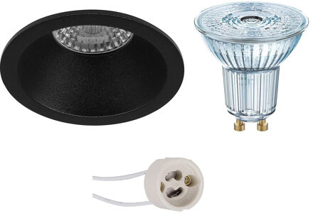 LED Spot Set - LEDVANCE Parathom PAR16 927 36D - Pragmi Pollon Pro - GU10 Fitting - Dimbaar - Inbouw Rond - Mat Zwart