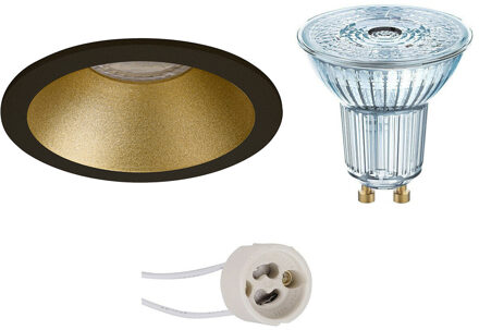 LED Spot Set - LEDVANCE Parathom PAR16 927 36D - Pragmi Pollon Pro - GU10 Fitting - Dimbaar - Inbouw Rond - Mat Zwart