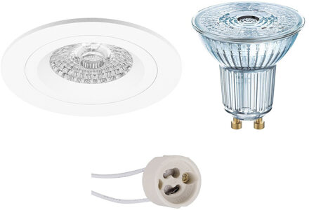 LED Spot Set - LEDVANCE Parathom PAR16 927 36D - Pragmi Rodos Pro - GU10 Fitting - Dimbaar - Inbouw Rond - Mat Wit