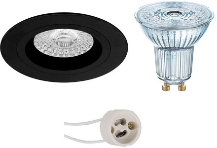 LED Spot Set - LEDVANCE Parathom PAR16 927 36D - Pragmi Rodos Pro - GU10 Fitting - Dimbaar - Inbouw Rond - Mat Zwart