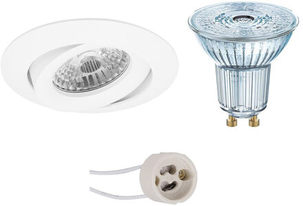 LED Spot Set - LEDVANCE Parathom PAR16 927 36D - Pragmi Uranio Pro - GU10 Fitting - Dimbaar - Inbouw Rond - Mat Wit