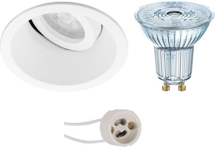 LED Spot Set - LEDVANCE Parathom PAR16 927 36D - Pragmi Zano Pro - GU10 Fitting - Dimbaar - Inbouw Rond - Mat Wit - 5.5W