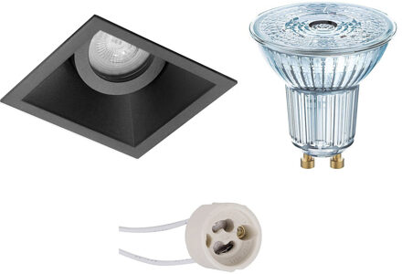 LED Spot Set - LEDVANCE Parathom PAR16 927 36D - Pragmi Zano Pro - GU10 Fitting - Dimbaar - Inbouw Vierkant - Mat Zwart