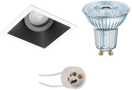 LED Spot Set - LEDVANCE Parathom PAR16 927 36D - Pragmi Zano Pro - GU10 Fitting - Dimbaar - Inbouw Vierkant - Mat Zwart