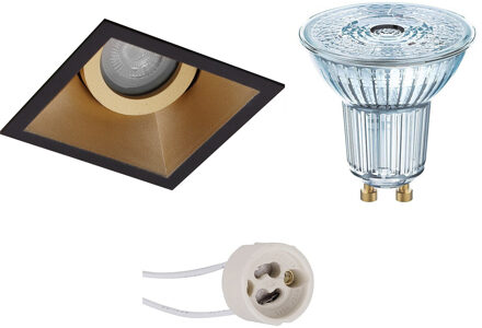 LED Spot Set - LEDVANCE Parathom PAR16 927 36D - Pragmi Zano Pro - GU10 Fitting - Dimbaar - Inbouw Vierkant - Mat Zwart