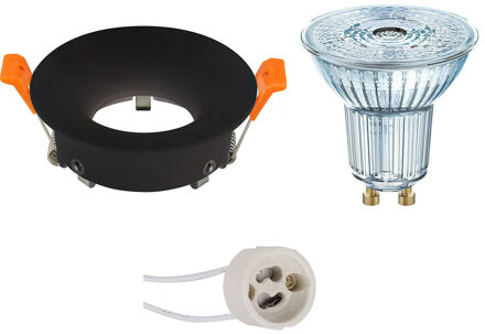 LED Spot Set - LEDVANCE Parathom PAR16 940 36D - GU10 Fitting - Dimbaar - Inbouw Rond - Mat Zwart - 3.7W - Natuurlijk