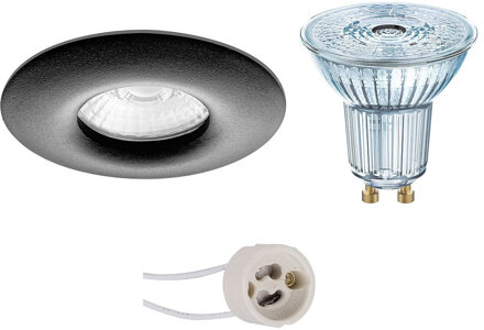 LED Spot Set - LEDVANCE Parathom PAR16 940 36D - Pragmi Luno Pro - Waterdicht IP65 - GU10 Fitting - Dimbaar - Inbouw Zwart