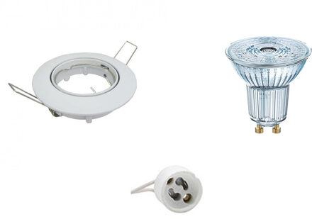 LED Spot Set - OSRAM Parathom PAR16 927 36D - GU10 Fitting - Dimbaar - Inbouw Rond - Glans Wit - 3.7W - Warm Wit 2700K