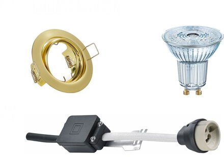 LED Spot Set - OSRAM Parathom PAR16 927 36D - GU10 Fitting - Dimbaar - Inbouw Rond - Mat Goud - 3.7W - Warm Wit 2700K - Goudkleurig