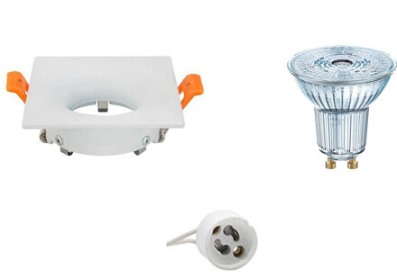 LED Spot Set - OSRAM Parathom PAR16 927 36D - GU10 Fitting - Dimbaar - Inbouw Vierkant - Mat Wit - 3.7W - Warm Wit 2700K