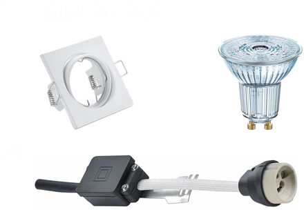 LED Spot Set - OSRAM Parathom PAR16 927 36D - GU10 Fitting - Dimbaar - Inbouw Vierkant - Mat Wit - 3.7W - Warm Wit 2700K