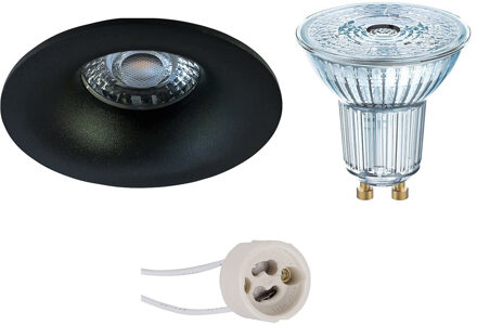 LED Spot Set - OSRAM Parathom PAR16 927 36D - Pragmi Nora Pro - GU10 Fitting - Dimbaar - Inbouw Rond - Mat Zwart - 3.7W