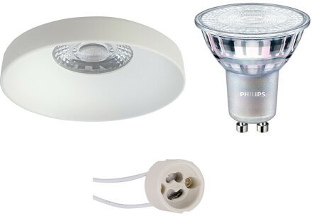 LED Spot Set - Pragmi Vrito Pro - GU10 Fitting - Inbouw Rond - Mat Wit - Ø82mm - Philips - MASTER 927 36D VLE - 3.7W