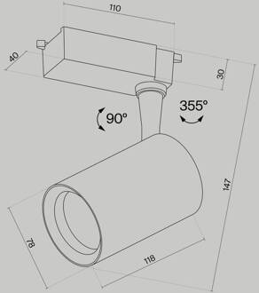 LED spot Vuoro Unity, zwart, 4.000 K, 10 W, 1-fase