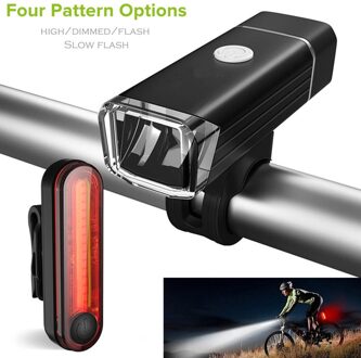 LED Spotlight Fiets Lights Set USB LED Oplaadbare Set Mountain Cycle Front Back Koplamp 2 Modi Tail Back Light