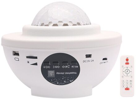 Led Star Night Light Lamp Muziek Sterrenhemel Water Wave Kleurrijke Sterrenhemel Projector Blueteeth Sound-Activated Projector Licht Decor stijl 2