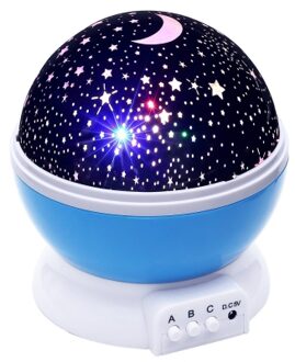 LED starry nachtlampje projectielamp baby slaap kinderen LED projectie tafellamp KidsToys kerstcadeau Blauw