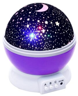 LED starry nachtlampje projectielamp baby slaap kinderen LED projectie tafellamp KidsToys kerstcadeau Paars