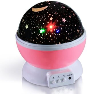 LED starry nachtlampje projectielamp baby slaap kinderen LED projectie tafellamp KidsToys kerstcadeau Roze