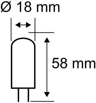 LED stiftlamp, G9, 4,6 W, helder, 2.700 K duidelijk