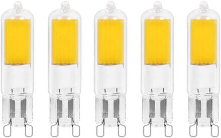 LED stiftlamp, G9, 4W, 2700K, set van 5 duidelijk