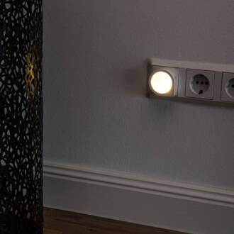 LED stopcontactlamp nachtlamp Luna Sensor wit