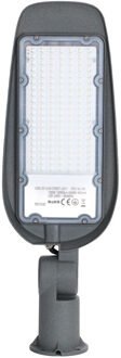 LED Straatlamp - Straatverlichting - Aigi Animo - 100W - Helder/Koud Wit 6500K - Waterdicht IP65 - Mat Grijs - Aluminium