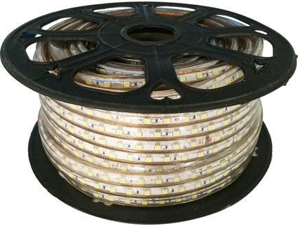 LED Strip - Aigi Strabo - 50 Meter - IP65 Waterdicht - Helder/Koud Wit 6500K - 5050 SMD 230V