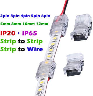LED Strip Connector 2,3,4,5,6 Pin 5,8,10,12mm for RGB, CCT,WS1812B, RGBW and RGBWW Light Waterproof and Non Waterproof, CE RoHS